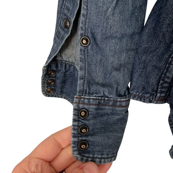 Diesel Denim Western Cowboy Shirt Long Sleeve Snap Button Up Women's Small - Picture 3 of 12